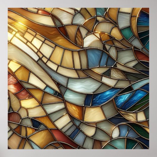 Stained Glass Waves Poster (Vorne)