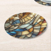 Stained Glass Waves Runder Pappuntersetzer (Angewinkelt)