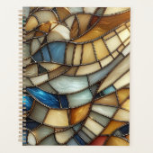 Stained Glass Waves Spiral Notebook Planer (Vorderseite)