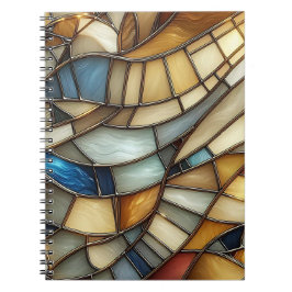 Stained Glass Waves Spiral Photo Notebook Notizblock