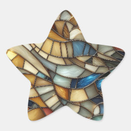 Stained Glass Waves Stern-Aufkleber