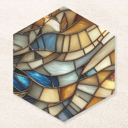Stained Glass Waves Untersetzer (Vorderseite)