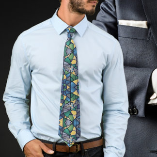 Stained glass wiith holy spirirt dove neck tie krawatte