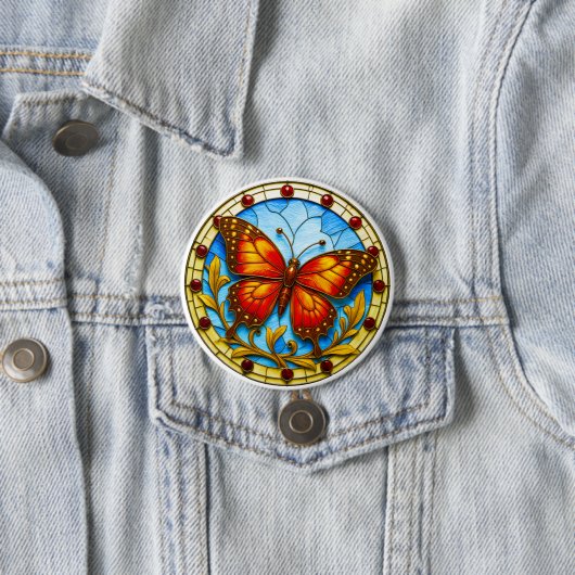 Stained glass window butterfly button (Beispiel)