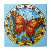 Stained glass window butterfly fliese (Vorderseite)