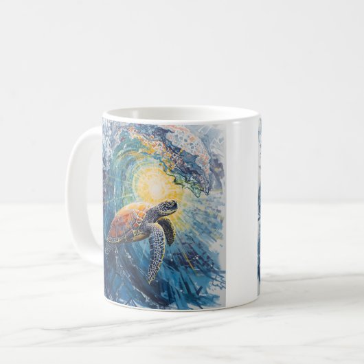Stained Sea Turtle Kaffeetasse (Vorderseite Links)