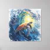 Stained Sea Turtle Leinwanddruck (Vorderseite)