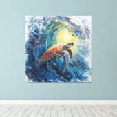 Stained Sea Turtle Leinwanddruck (Insitu (Holzboden))