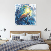 Stained Sea Turtle Leinwanddruck (Insitu (Schlafzimmer))