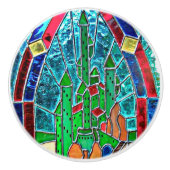Stainglass Smaragdschloss von Zauberer von Oz Keramikknauf (Vorderseite)