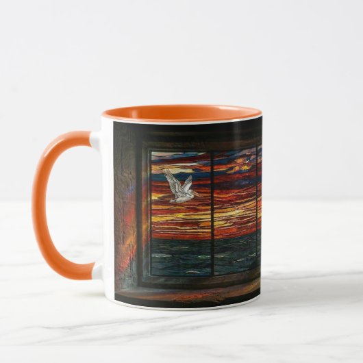 Stainglass sunset with Pelican and Sailboat Tasse (Links)