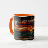 Stainglass sunset with Pelican and Sailboat Tasse (Vorderseite Links)