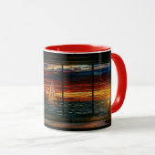Stainglass sunset with Seagull and Sailboat Tasse (VorderseiteRechts)