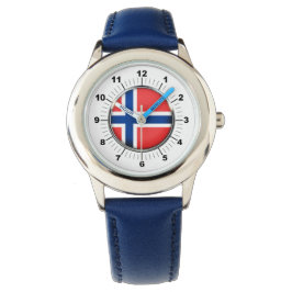 Stainless Steel Blue Number - Stainless-Steel-Flag Armbanduhr