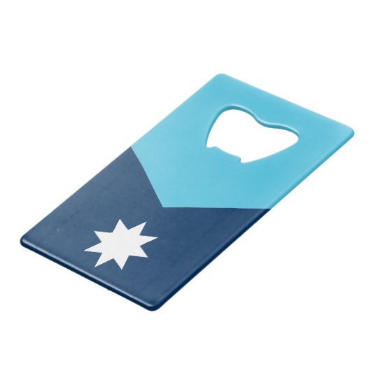 Stainless Steel Bottle Opener flag of Minnesota Geldbeutel Flaschenöffner (Rückseite Schrägansicht)