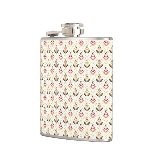 Stainless steel flask with a pattern  flachmann (Links)