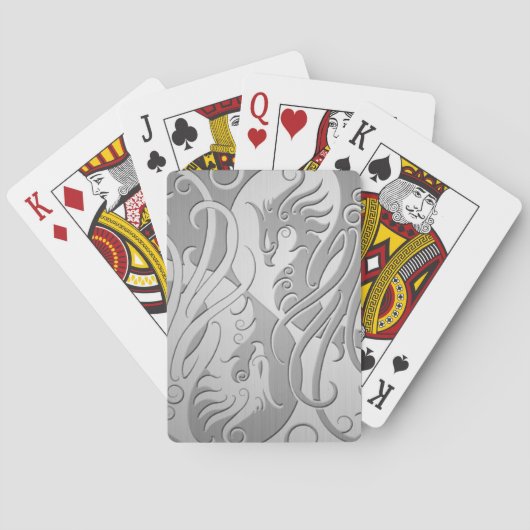 Stainless Steel Look Yang Phoenix Spielkarten (Rückseite)