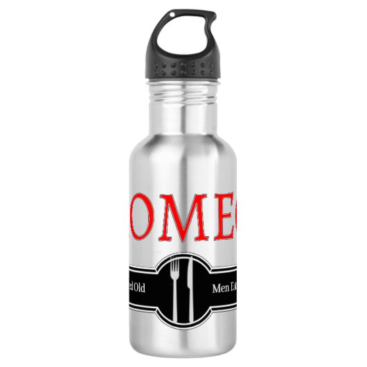 Stainless Steel Water Bottle Funny ROMEO Quote Edelstahlflasche (Vorderseite)