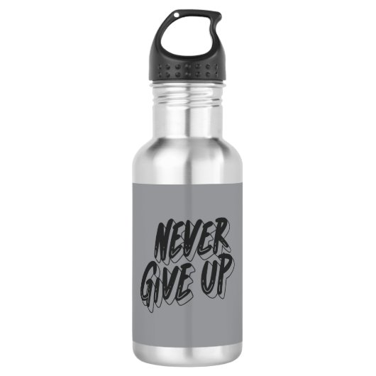 Stainless Steel Water Bottle – Motivational Design Edelstahlflasche (Vorderseite)