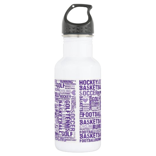Stainless Steel Water Bottle - Sports Enthusiast Edelstahlflasche (Vorderseite)