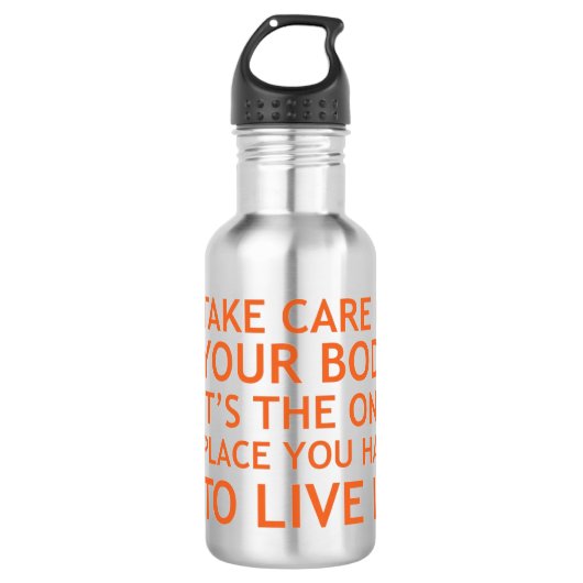Stainless Steel Water Bottle - Take Care Of Your B Edelstahlflasche (Vorderseite)
