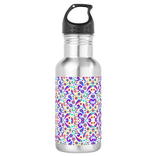 Stainless steel water bottle with a black cap edelstahlflasche (Vorderseite)