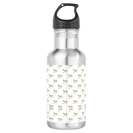 Stainless steel water bottle with a black cap  edelstahlflasche (Vorderseite)