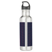 Stainless steel water bottle with a black lid edelstahlflasche (Rückseite)