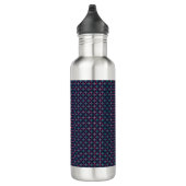 Stainless steel water bottle with a black lid edelstahlflasche (Rechts)