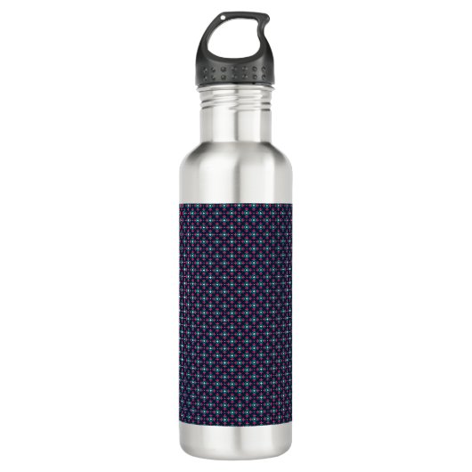 Stainless steel water bottle with a black lid edelstahlflasche (Vorderseite)