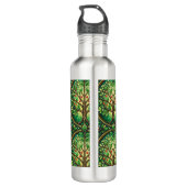 Stainless steel water bottles with intricate green edelstahlflasche (Rückseite)