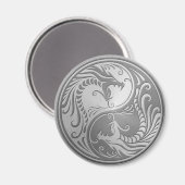 Stainless Steel Yin Yang Dragons Magnet (Vorderseite/Rückseite)