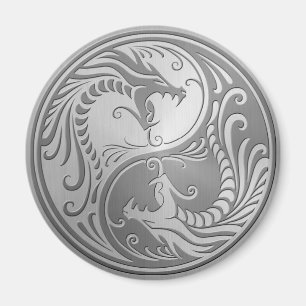Stainless Steel Yin Yang Dragons Magnet