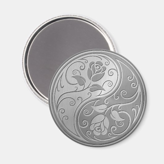 Stainless Steel Yin Yang Rose Magnet (Vorderseite/Rückseite)