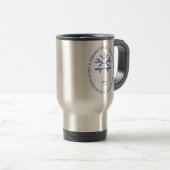 Stainless Travel Mug mit einem blauen Siegel Reisebecher (VorderseiteRechts)