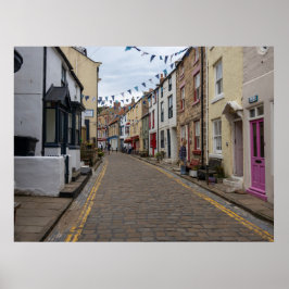 Staithes High Street Cobbled Road Poster