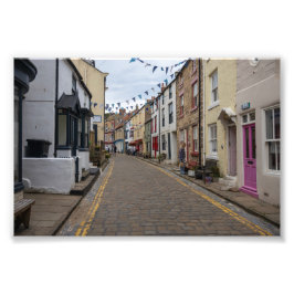 Staithes High Street gepflasterte Straße Fotodruck