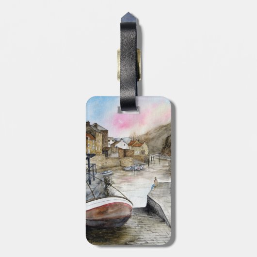 Staithes, North Yorkshire, England Gepäckanhänger (Rückseite vertikal)