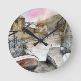 Staithes, North Yorkshire, England Runde Wanduhr