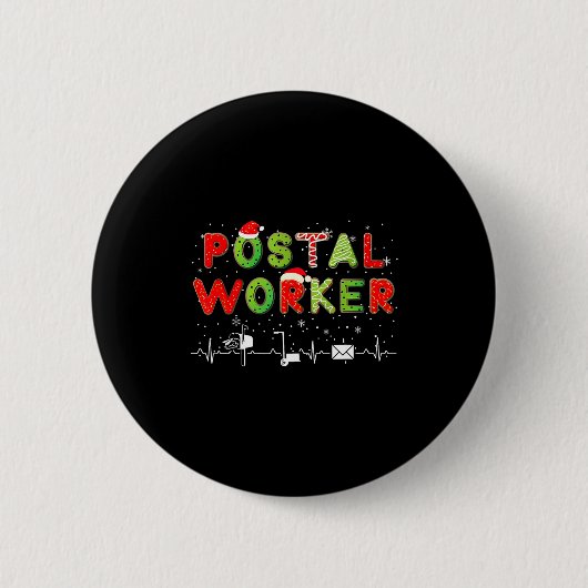 Stal Worker Mail Lady Christmas Mail Carrier St Of Button (Vorderseite)