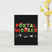 Stal Worker Mail Lady Christmas Mail Carrier St Of Karte (Gelbe Blume)