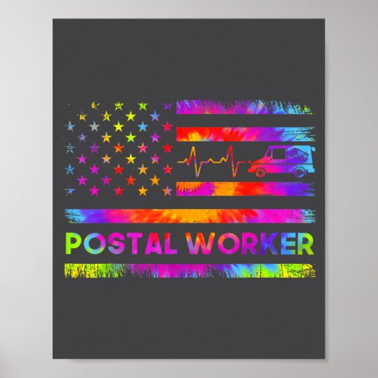 Stal Worker Tie Dye Proud Mail Carrier Mail Lady P Poster (Vorne)