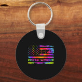 Stal Worker Tie Dye Proud Mail Carrier Mail Lady P Schlüsselanhänger (Vorderseite)