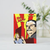 Stalin porträtiert roten Panik Sowjetposter Gewerk Postkarte (Stehend Vorderseite)