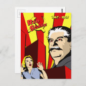 Stalin porträtiert roten Panik Sowjetposter Gewerk Postkarte (Vorne/Hinten)