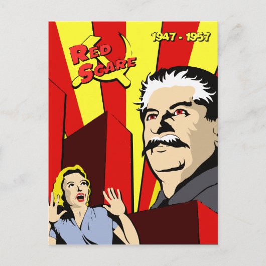 Stalin porträtiert roten Panik Sowjetposter Gewerk Postkarte (Vorderseite)