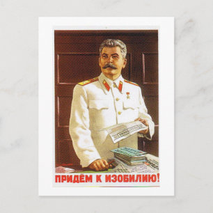 stalin poster art postkarte