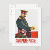 STALIN POSTER ART POSTKARTE (Vorne/Hinten)