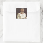 Stalin Quadratischer Aufkleber (Tasche)