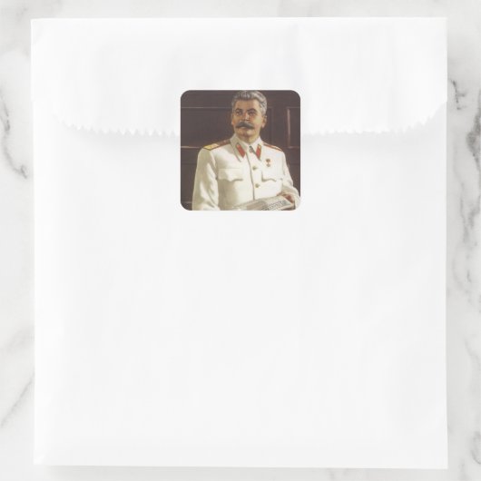 Stalin Quadratischer Aufkleber (Tasche)